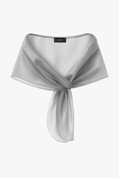 Betsy & Adam "joan" Pull Through Organza Shawl Wrap In Silver