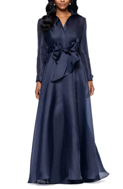 Betsy & Adam Long Sleeve Organza Dress
