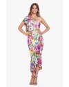Betsy & Adam Womens Floral Print Ruffled Midi Dress In Multi