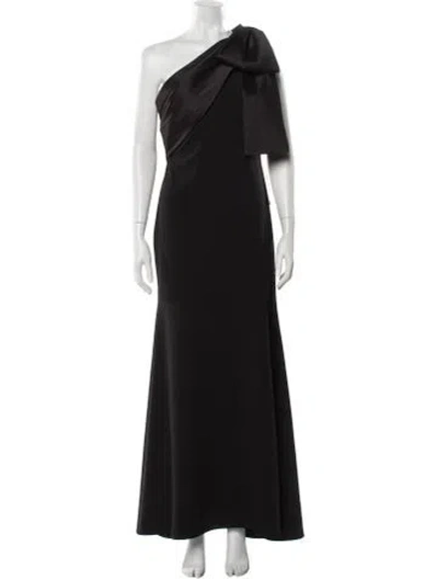 Pre-owned Betsy & Adam One-shoulder Long Dress W/ Tags In Black