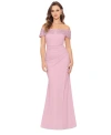 BETSY & ADAM PETITE BEADED OFF-THE-SHOULDER GOWN