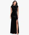 Betsy & Adam Petite Mock Neck Dress In Black