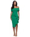 Betsy & Adam Off The Shoulder Scuba Sheath Dress