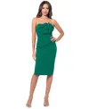 Betsy & Adam Petite Scuba-crepe Rosette Sheath Dress In Green