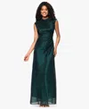 Betsy & Adam Petite Sleeveless Dress With Ruched Slit In Green