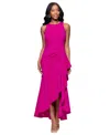 Betsy & Adam Petite Sleeveless Scoop-neck Ruffle Dress In Pink