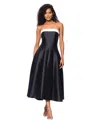 Betsy & Adam Contrast Strapless Mikado Ballgown