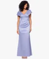 Betsy & Adam Petite V-neck Long Sheath Dress In Purple