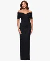 Betsy & Adam Petites Jacquard Knit Off-the-shoulder Long Dress In Black