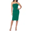 Betsy & Adam Petite Scuba-crepe Rosette Sheath Dress In Green