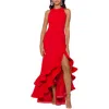 Betsy & Adam Petites Womens Knit Sleeveless Evening Dress In Red