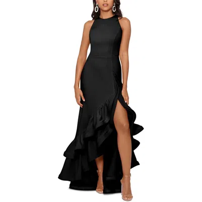 BETSY & ADAM PETITES WOMENS KNIT SLEEVELESS EVENING DRESS