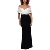 Betsy & Adam Petite Off-the-shoulder Sweetheart-neckline Gown In Multi