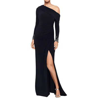 Betsy & Adam Petites Womens Slit Polyester Evening Dress