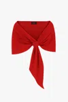 Betsy & Adam Plus "carol" Techno Scuba Pull Through Shawl Wrap In Red