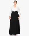 Betsy & Adam Plus Size Long Sleeve Sheath Dress In Multi