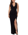 BETSY & ADAM PLUS SIZE V-NECK GOWN
