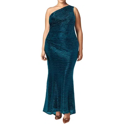 Betsy & Adam Plus Womens Metallic Polyester Evening Dress