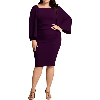 Betsy & Adam Plus Womens Solid Polyester Sheath Dress
