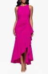 Betsy & Adam Petite Sleeveless Scoop-neck Ruffle Dress In Pink