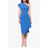 Betsy & Adam Asymmetric Scuba Sheath Dress