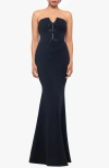 Betsy & Adam Women's Bow Sweetheart-neck Strapless Gown In Black/black