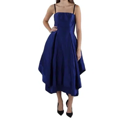 Betsy & Adam The Lamour Satin Dress In Blue