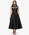 Betsy & Adam Women's Boat-neck Bow-shoulder A-line Dress In Black