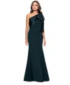 BETSY & ADAM WOMEN'S BOW-TRIMMED ONE-SHOULDER GOWN