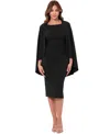 Betsy & Adam Womens Solid Polyester Cocktail And Party Dress In Black