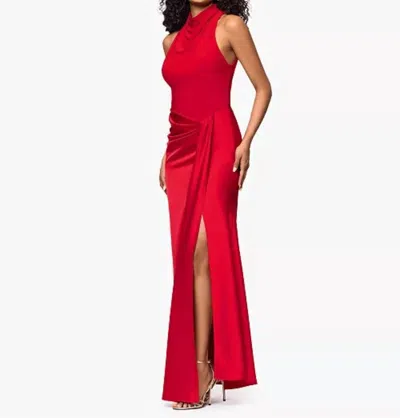 Betsy & Adam Women's Cowl Neck Dress In Red