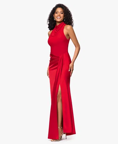 Betsy & Adam Women's Cowl Neck Dress In Red
