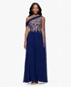 Betsy & Adam Women's Embroidered Off-the-shoulder Dress In Blue