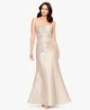 Betsy & Adam Women's Long Stretch Strapless Floral Gown In Neutral