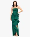Betsy & Adam Women's Long Stretch Strapless Gown In Green