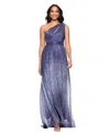 BETSY & ADAM WOMEN'S METALLIC OMBRE ONE-SHOULDER GOWN