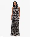 Betsy & Adam Women's Metallic-print Long Halter Dress