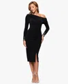 Betsy & Adam Women's Midi Off-the-shoulder Dress In Black