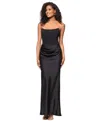 Betsy & Adam Women's Mixed-media Strapless Corset Gown In Black