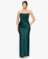 Betsy & Adam Women's Mixed-media Strapless Corset Gown In Green