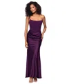 Betsy & Adam Women's Mixed-media Strapless Corset Gown In Plum