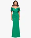 Betsy & Adam Petite Off-the-shoulder Sweetheart-neckline Gown