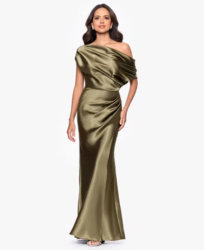 Betsy & Adam Women's Off-the-shoulder Long Dress In Green