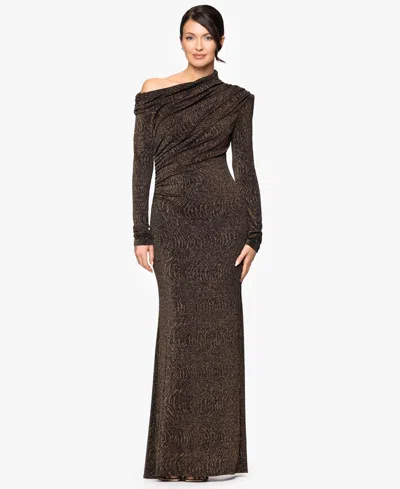 Betsy & Adam Women's Off-the-shoulder Long-sleeve Dress In Brown