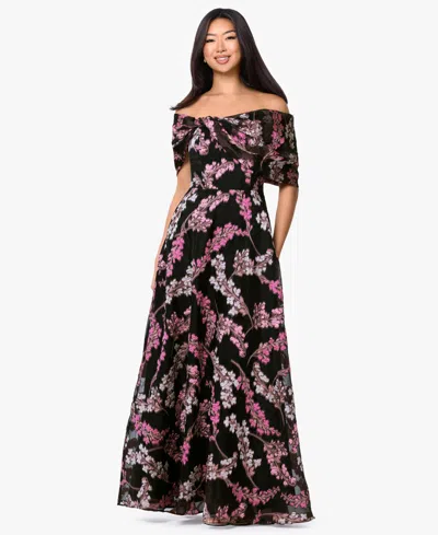 Betsy & Adam Women's Off-the-shoulder Twist Dress In Multi