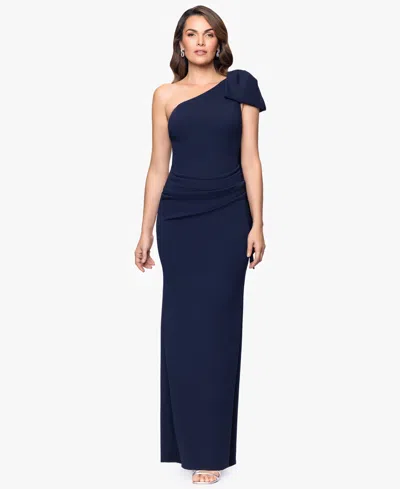Betsy & Adam Women's One-shoulder Dress In Blue