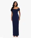 Betsy & Adam Women's Organza Off-the-shoulder Dress In Blue