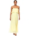 Betsy & Adam Women's Pleated Strapless Gown In Lemon