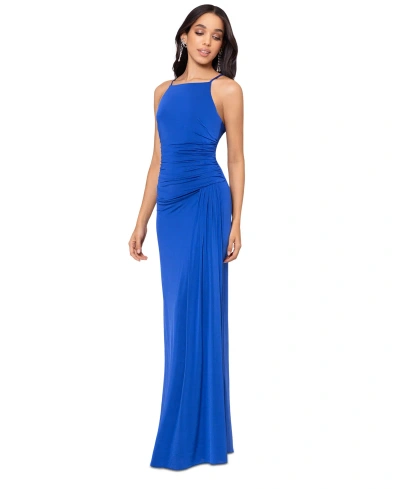 Betsy & Adam Women's Ruched Spaghetti-strap Dress In Royal