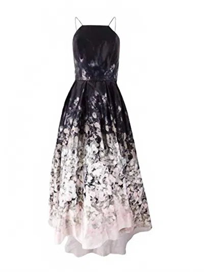Betsy & Adam Women's Satin Halter Formal Dress In Black In Multi